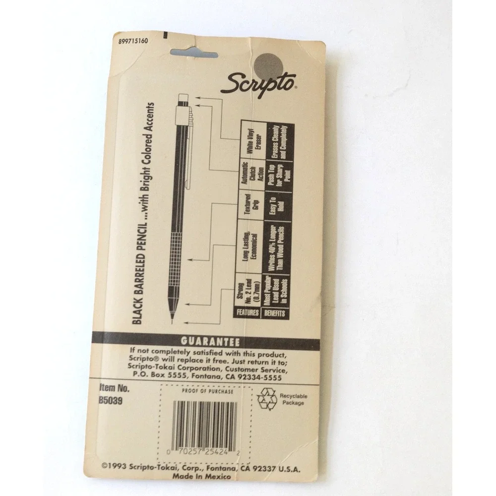 Vintage 1990s Scripto IQ Writing Gear Automatic Mechanical Pencils 3 Pack NOS